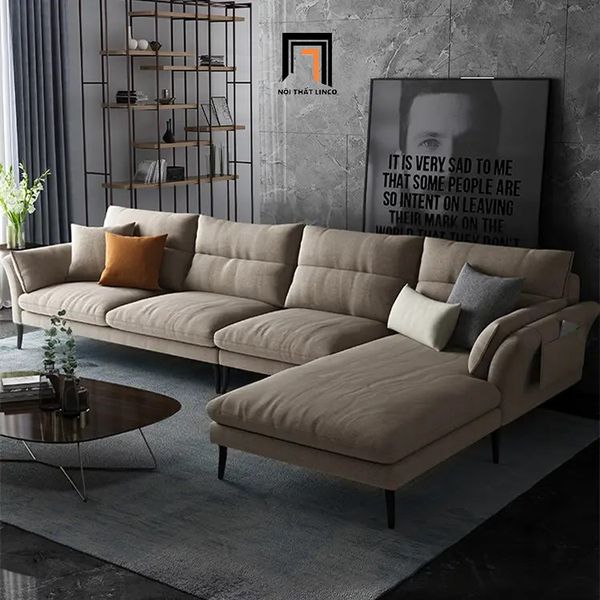sofa, ghế sofa, bộ ghế sofa góc, sofa góc 3m1 x 1m6, sofa góc vải nỉ xám đậm, sofa góc giá rẻ, sofa góc chung cư