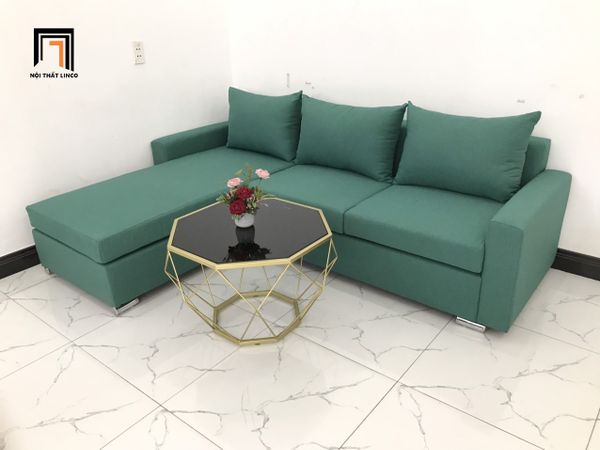 sofa, ghế sofa, sofa góc 2m2 x 1m6, sofa góc xanh ngọc, sofa góc giá rẻ, bộ ghế sofa góc phòng khách