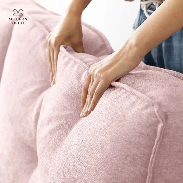 sofa, ghế sofa, sofa góc nỉ, sofa màu hồng phấn, sofa góc 2m4 x 1m6, sofa góc giá rẻ, sofa hiện đại