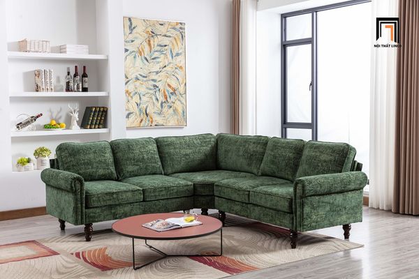 sofa, ghế sofa, sofa góc 2m4 x 2m4, sofa góc vải nỉ mềm, bộ ghế sofa góc kiểu dáng châu Âu, sofa góc hiện đại