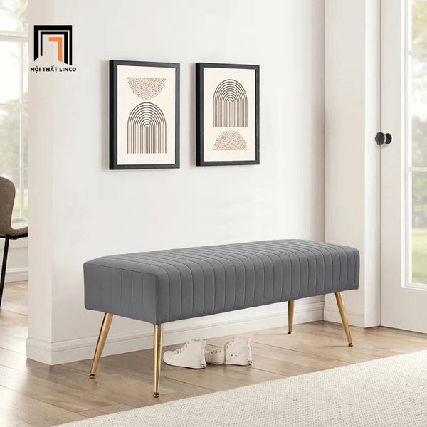 sofa, ghế sofa, sofa đôn chữ nhật vải nhung đen, sofa chân inox, ghế sofa bench, sofa đôn giá rẻ