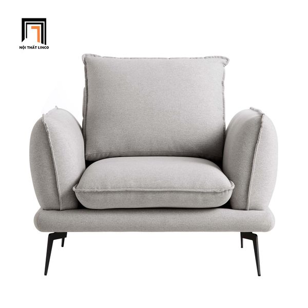 sofa, ghế sofa, sofa đơn xám trắng, sofa đơn phòng khách nhỏ gọn, sofa đơn bọc vải, sofa đơn ngồi đọc sách