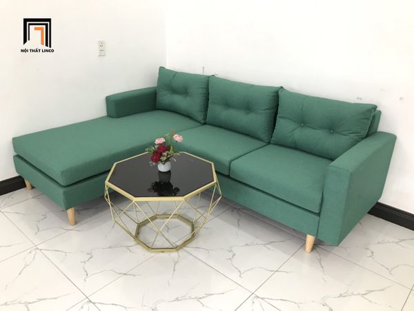 sofa, ghế sofa, bộ ghế sofa góc xanh ngọc, sofa góc 2m2 x 1m6, sofa góc giá rẻ, sofa góc gia đình nhỏ gọn