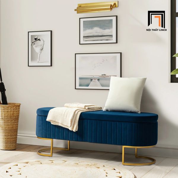 sofa, ghế sofa, sofa đôn dài 1m2, sofa đôn vải nhung xanh lá, ghế bench