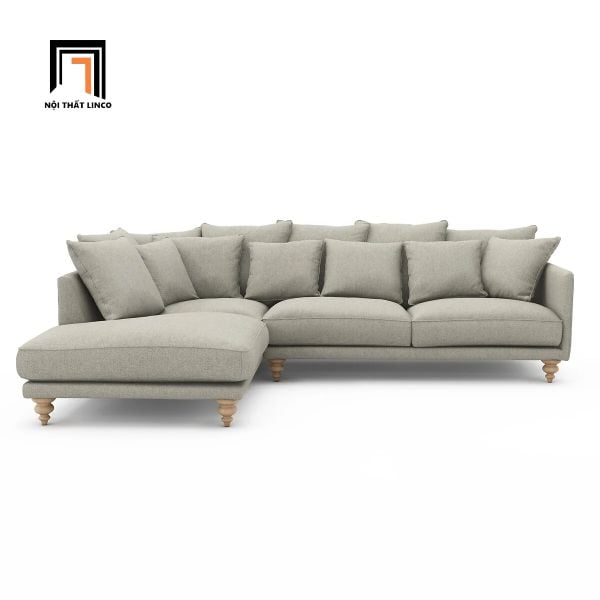 sofa, ghế sofa, bộ ghế sofa tân cổ điển, sofa góc phong cách châu Âu, sofa góc 2m4 x 1m6, sofa góc hiện đại