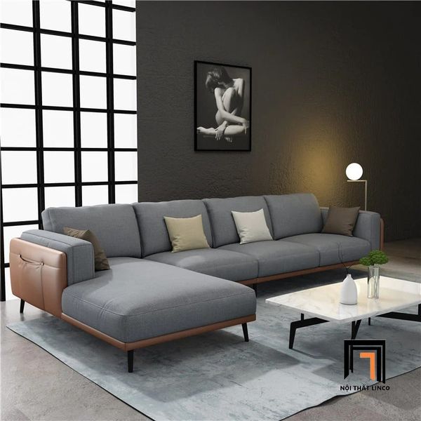 sofa, ghế sofa, sofa góc chữ l, bộ ghế sofa góc khung da nệm vải, sofa góc 2m5 x 1m6, sofa góc cao cấp
