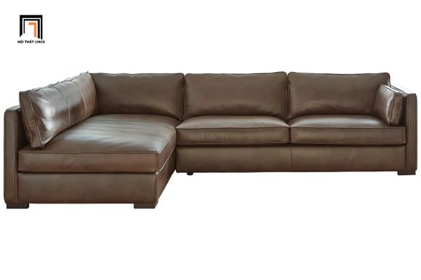 sofa, ghế sofa, sofa góc da công nghiệp, sofa góc 2m2 x 1m6, sofa góc da màu nâu, sofa góc văn phòng làm việc