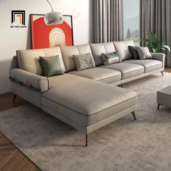 sofa, ghế sofa, bộ ghế sofa phòng khách, sofa góc da công nghiệp, sofa góc da giả màu xám, sofa góc 3m x 1m6