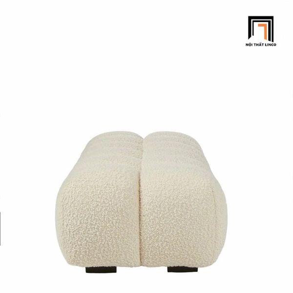 sofa, ghế sofa, đôn sofa, sofa đôn dài vải lông cừu, sofa đôn màu trắng kem