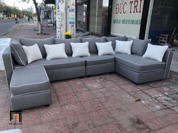 sofa, ghế sofa, bộ ghế sofa góc xám đậm, sofa góc 3m1 x 1m6, sofa góc giá rẻ, sofa kiểu dáng hiện đại, sofa l