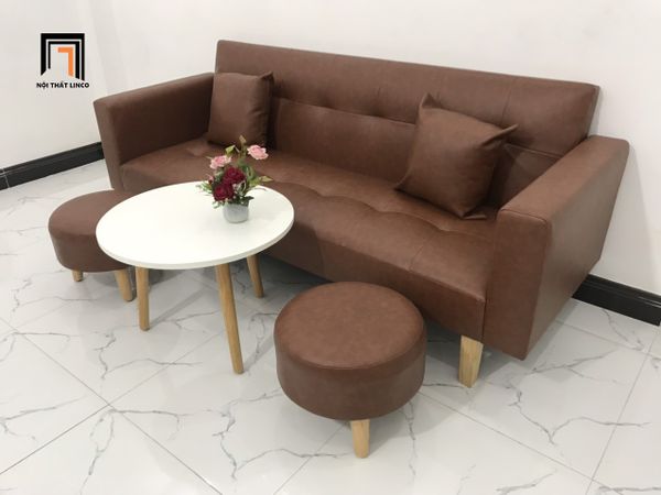 sofa, ghế sofa, sofa giường, sofa bed, sofa da công nghiệp, bộ ghế sofa da màu nâu, sofa giường 2m