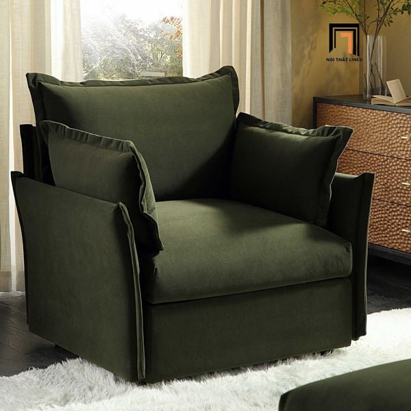 sofa, ghế sofa, sofa đơn xám trắng vải bố, sofa đơn phòng khách gia đình, sofa đơn sang trọng, sofa đơn châu Âu