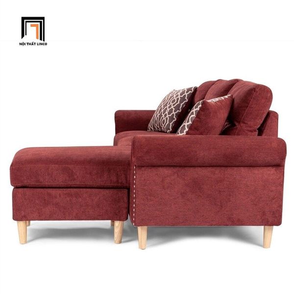 sofa, ghế sofa, bộ ghế sofa nỉ, sofa góc 2m2 x 1m5, sofa góc kiểu dáng hiện đại, sofa góc nỉ màu đỏ đô