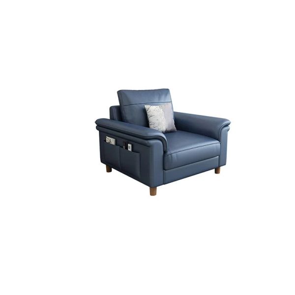 sofa, ghế sofa, sofa đơn bọc da, sofa đơn 1 nệm ngồi, sofa đơn da pu bóng màu xanh dương, ghế sofa đơn chung cư
