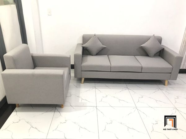 sofa, ghế sofa, bộ ghế sofa giá rẻ, bộ 2 ghế sofa màu xám trắng, bộ ghế sofa văn phòng