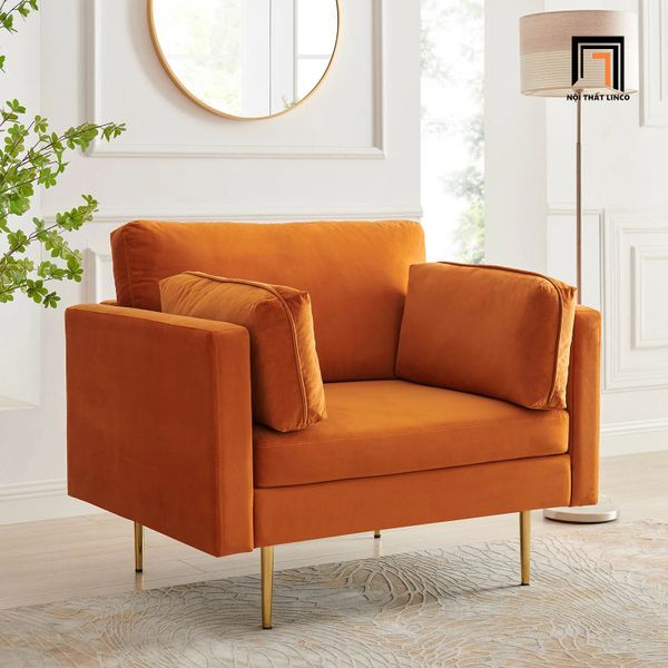 sofa, ghế sofa, sofa đơn vải nhung, sofa đơn phòng khách gia đình, sofa đơn chân inox, sofa màu xanh lá