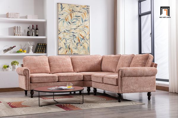 sofa, ghế sofa, sofa góc 2m4 x 2m4, sofa góc vải nỉ mềm, bộ ghế sofa góc kiểu dáng châu Âu, sofa góc hiện đại