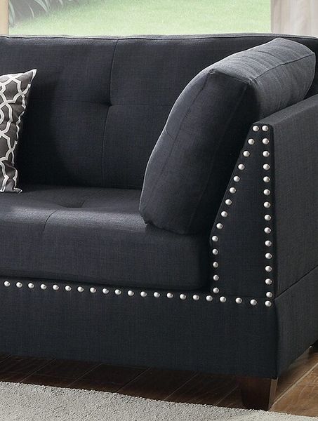 sofa, ghế sofa, bộ ghế sofa góc 2m4 x 1m8, sofa góc vải nỉ, sofa góc xám đen, sofa góc kiểu dáng châu Âu