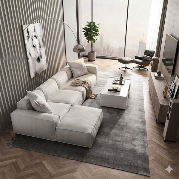 sofa, bộ ghế sofa chữ u, sofa U 3m7 sang trọng, ghế sofa U vải nỉ cao cấp