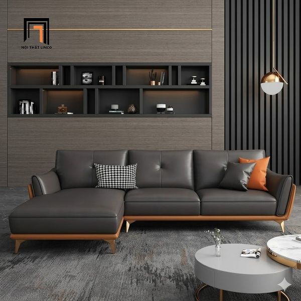 sofa, ghế sofa, sofa góc da công nghiệp, sofa góc chữ L, sofa góc phòng khách gia đình, sofa góc sang trọng 2m4 x 1m6