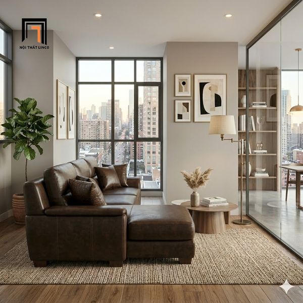 sofa, bộ ghế sofa góc, sofa góc da công nghiệp, sofa góc 2m4 x 1m6, sofa góc sang trọng, sofa góc gia đình hiện đại
