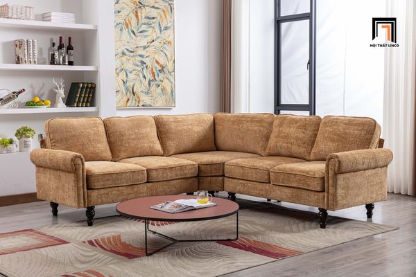 sofa, ghế sofa, sofa góc 2m4 x 2m4, sofa góc vải nỉ mềm, bộ ghế sofa góc kiểu dáng châu Âu, sofa góc hiện đại