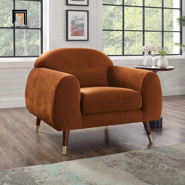 sofa, ghế sofa, sofa đơn kiểu cong, sofa đơn bọc vải nỉ mềm, sofa đơn phòng khách gia đình, sofa đơn sảnh chờ