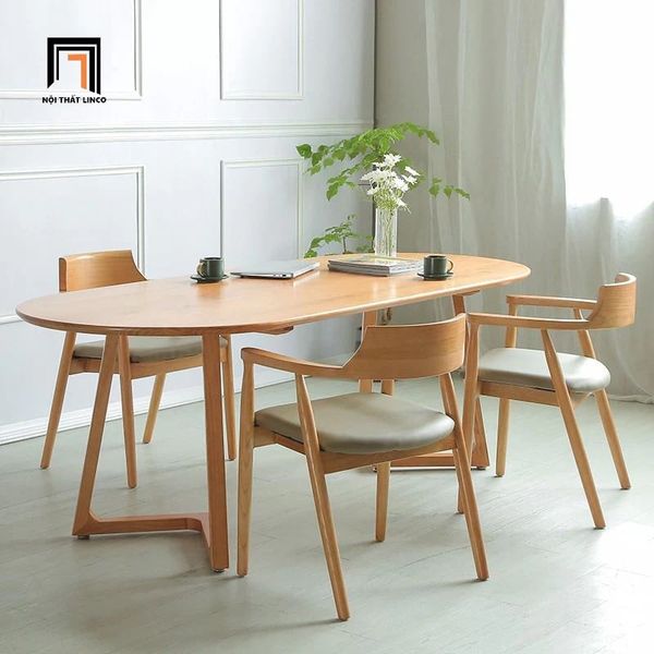 bàn ăn, bộ bàn ghế ăn, bàn ăn hình oval 4 chỗ, bộ bàn ăn 1m4 4 ghế ngồi, set bàn ăn gỗ cao căn hộ chung cư