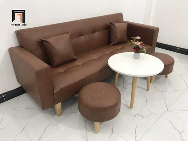 sofa, ghế sofa, sofa giường, sofa bed, sofa da công nghiệp, bộ ghế sofa da màu nâu, sofa giường 2m