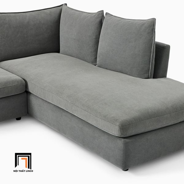 sofa, ghế sofa, sofa góc vải nỉ xám, sofa góc 2m4 x 1m8, bộ ghế sofa gia đình cao cấp, sofa góc đẹp