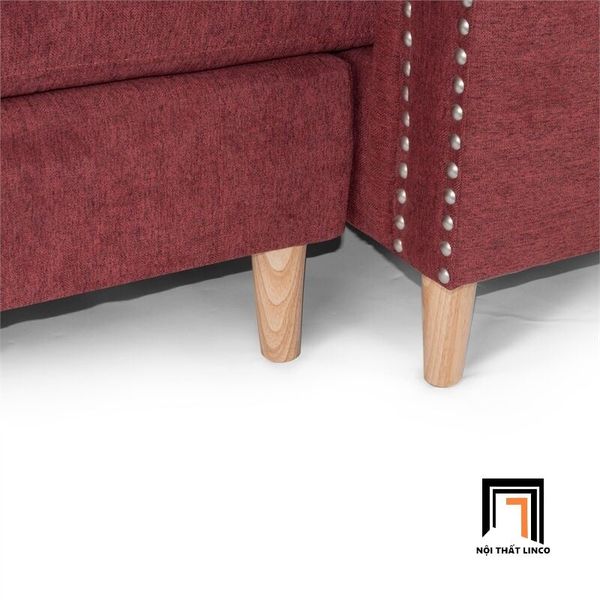 sofa, ghế sofa, bộ ghế sofa nỉ, sofa góc 2m2 x 1m5, sofa góc kiểu dáng hiện đại, sofa góc nỉ màu đỏ đô