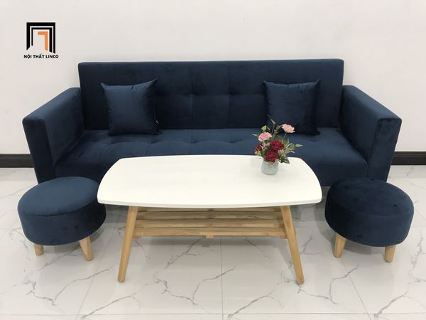 sofa, ghế sofa, bộ ghế sofa xanh đậm, sofa vải nhung, sofa giường 2m, sofa bed bật giường nằm, sofa giá rẻ