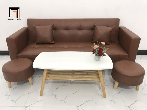 sofa, ghế sofa, sofa giường, sofa bed, sofa da công nghiệp, bộ ghế sofa da màu nâu, sofa giường 2m