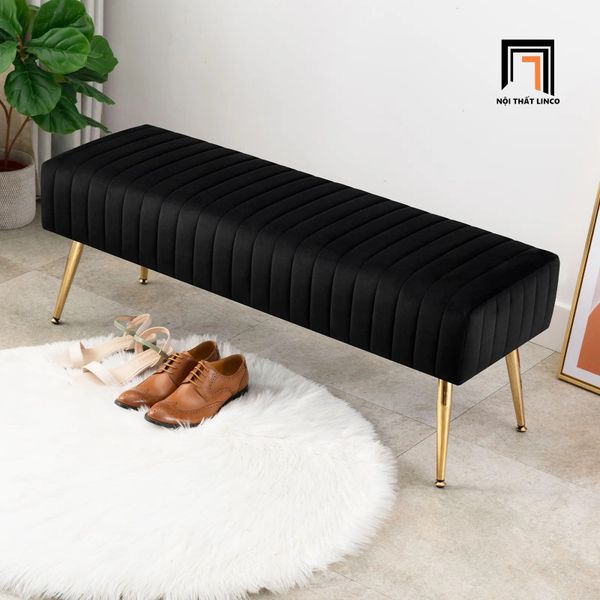 sofa, ghế sofa, sofa đôn chữ nhật vải nhung đen, sofa chân inox, ghế sofa bench, sofa đôn giá rẻ