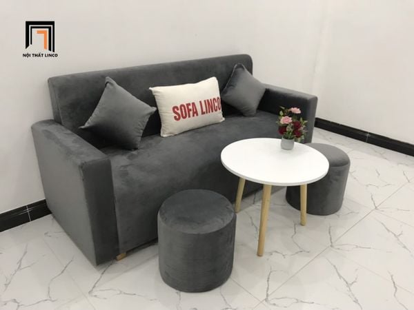 sofa, ghế sofa, bộ ghế sofa băng, sofa văng giá rẻ, sofa băng xám đen vải nhung, sofa băng 1m9