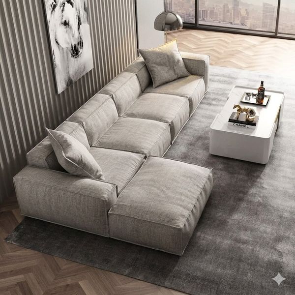 sofa, bộ ghế sofa chữ u, sofa U 3m7 sang trọng, ghế sofa U vải nỉ cao cấp