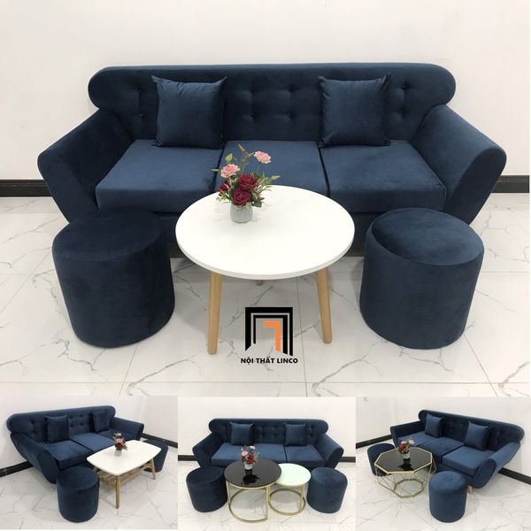 sofa, ghế sofa, bộ ghế sofa xanh dương dài 1m9, bộ ghế sofa giá rẻ, sofa băng, sofa văng