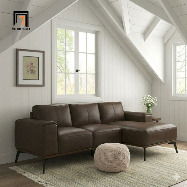 sofa góc, sofa l, sofa góc l da công nghiệp, sofa góc sang trọng, bộ ghế sofa góc hiện đại, sofa góc 2m3 x 1m6, sofa góc đẹp