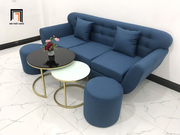 sofa, ghế sofa, bộ ghế sofa xanh dương dài 1m9, bộ ghế sofa giá rẻ, sofa băng, sofa văng