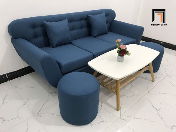 sofa, ghế sofa, bộ ghế sofa xanh dương dài 1m9, bộ ghế sofa giá rẻ, sofa băng, sofa văng