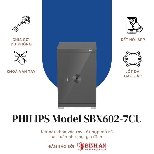 Bộ sản phẩm của Két sắt PHILIPS SBX602-7CU (113kg) Kết Nối App Điện Thoại