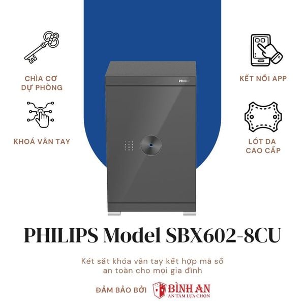 Bộ sản phẩm của Két sắt PHILIPS SBX602-8CU (131kg) Mở Khóa Từ Xa Bằng Điện Thoại