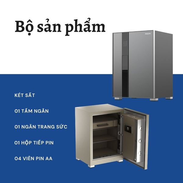 Tổng quan và bộ sản phẩm của két sắt PHILIPS VALIS-6BU (113kg)
