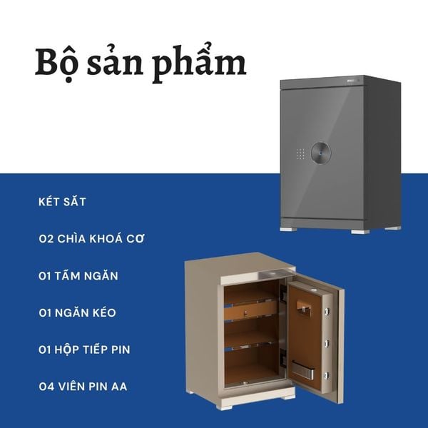 Bộ sản phẩm của Két sắt PHILIPS SBX602-8CU (131kg) Mở Khóa Từ Xa Bằng Điện Thoại