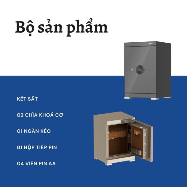 Bộ sản phẩm của Két sắt PHILIPS SBX602-5CU (71.5kg) Kết Nối Thông Minh