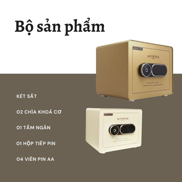 Két sắt BOKEE BK-30VT (18kg) Khóa Vân Tay Kết Nối App Điện Thoại