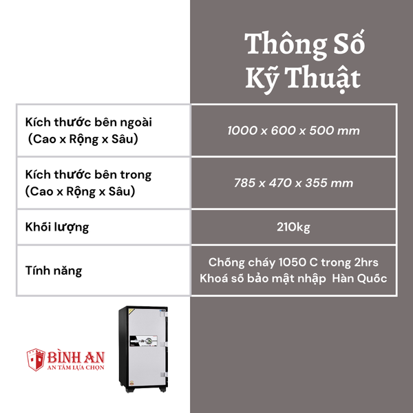 Két Sắt Solid SLS-100 (210kg) Hàn Quốc Gia Đình