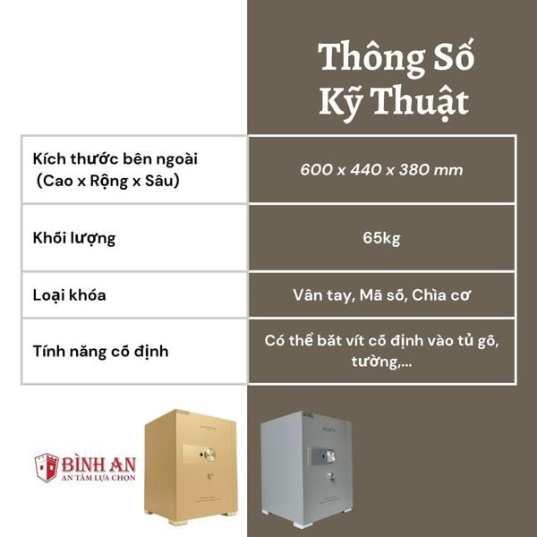Két sắt BOKEE BK-60H (55kg) Thông Minh Kết Nối Điện Thoại