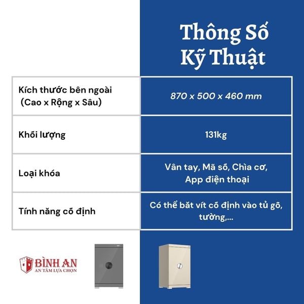 Thông số kỹ thuật chi tiết Két sắt PHILIPS SBX602-8CU (131kg)