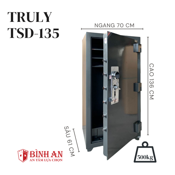 Két sắt Truly TSD-135 (495KG) Thép 12mm Chống Cạy